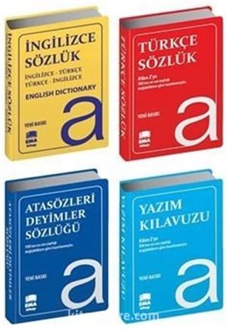 Ema Kitap Sözlük Seti Türkçe-İngilizce-Atasözleri ve Yazım Klavuzu (4 Kitap Set Biala Kapak)