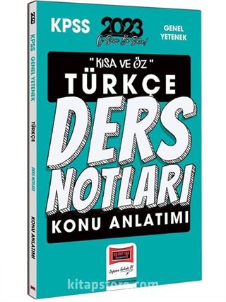 2023 KPSS Kısa ve Öz Türkçe Konu Anlatımlı Ders Notları