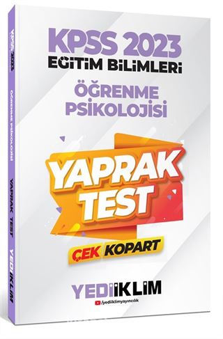 2023 KPSS Eğitim Bilimleri Öğrenme Psikolojisi Çek Kopart Yaprak Test