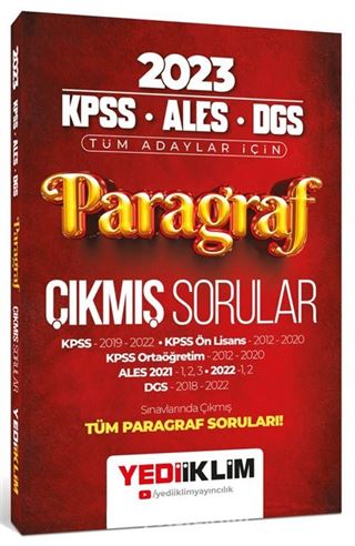 2023 KPSS ALES DGS Paragraf Çıkmış Sorular