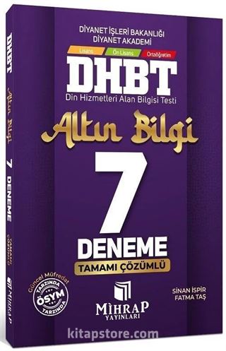 DHBT Tüm Adaylar Altın Bilgi 7 Deneme Çözümlü