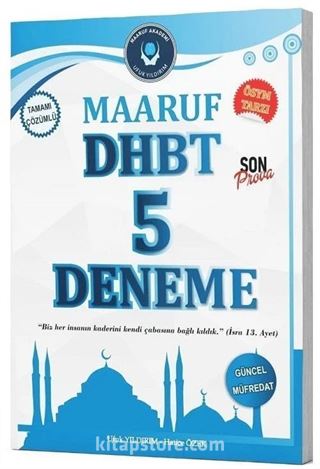 DHBT Tüm Adaylar Maaruf 5 Deneme Çözümlü