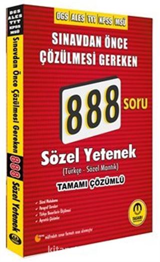 DGS 888 Sözel Yetenek Çözümlü Soru Bankası