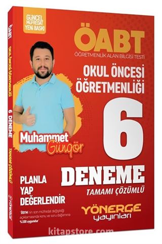 2024 ÖABT Okul Öncesi Öğretmenliği Çözümlü 6 Deneme (Planla Yap Değerlendir)