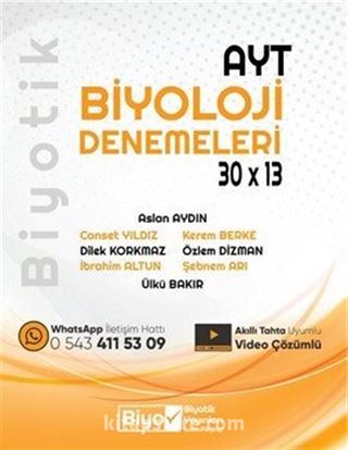 AYT Biyoloji Biyotik 30x13 Denemeleri