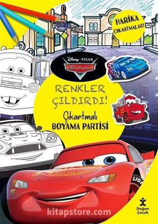 Disney Pıxar Arabalar Renkler Çıldırdı Çıkartmalı Boyama Partisi