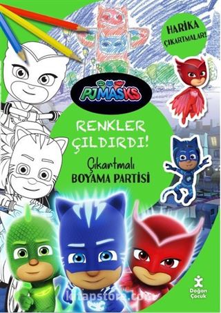 Pjmask Renkler Çıldırdı Çıkartmalı Boyama Partisi