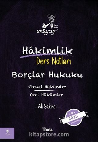 İmtiyaz Borçlar Hukuku Genel Hükümler- Özel Hükümler Hakimlik Ders Notları