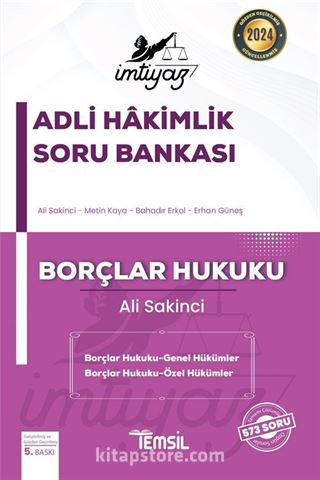 İmtiyaz Adli Hakimlik Soru Bankası Borçlar Hukuku Genel Hükümler-Özel Hükümler