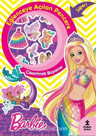 Barbie Eğlenceye Açılan Pencere Çıkartmalı Boyama Kitabı