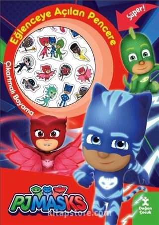 Pjmasks Eğlenceye Açılan Pencere Çıkartmalı Boyama Kitabı