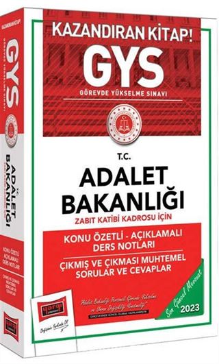 2023 Adalet Bakanlığı Zabıt Katibi Kadrosu İçin Konu Özetli Açıklamalı Ders Notları Çıkmış ve Çıkması Muhtemel Sorular ve Cevaplar