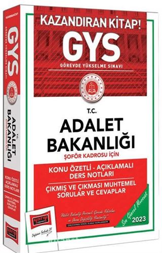 2023 Adalet Bakanlığı Şöför Kadrosu İçin Konu Özetli Açıklamalı Ders Notları Çıkmış ve Çıkması Muhtemel Sorular ve Cevaplar