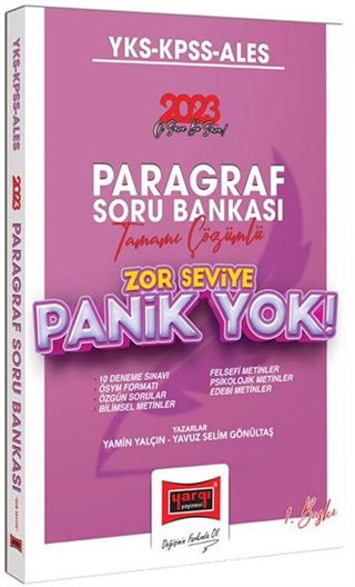 2023 YKS-KPSS-ALES Panik Yok Paragraf Soru Bankası Tamamı Çözümlü Soru Bankası (Zor Seviye)