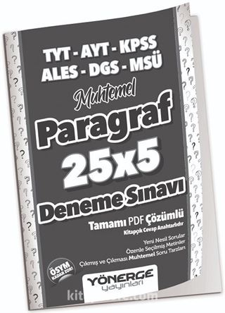 YKS TYT AYT KPSS ALES DGS MSÜ Muhtemel Paragraf 25x5 Deneme Çözümlü