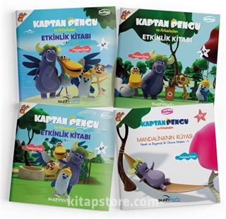 Kaptan Pengu ve Arkadaşları Etkinlik Kitapları (4-5-6-7+ Yaş 4 Kitap Set)