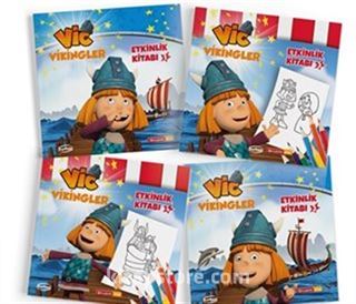 Vikingler Etkinlik Kitapları Seti / Boya Yaz Çiz Bul (4 Kitap)