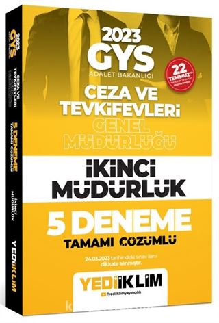 2023 GYS Ceza Ve Tevkifevleri Genel Müdürlüğü İkinci Müdürlük 5 Deneme Tamamı Çözümlü