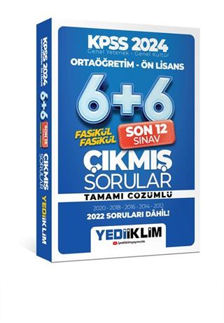 KPSS 2024 Genel Yetenek Genel Kültür Ortaöğretim - Ön Lisans Fasikül Fasikül Son 12 Sınav Çıkmış Sorular Tamamı Çözümlü