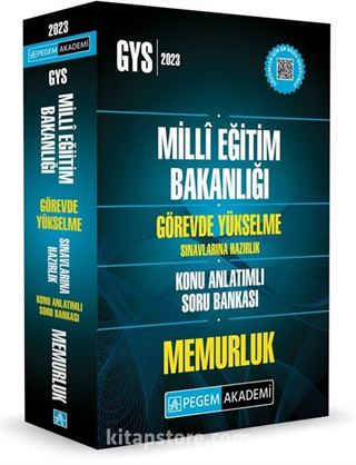 2023 MEB Görevde Yükselme Sınavlarına Hazırlık Konu Anlatımlı Soru Bankası Memurluk