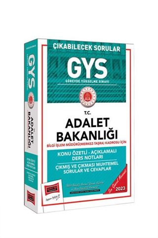 2023 Adalet Bakanlığı GYS Çıkabilecek Sorular Bilgi İşlem Müdürü (Merkez-Taşra) Kadrosu İçin Konu Özetli Ders Notları ve Soru Bankası