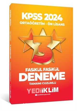 2024 KPSS Ortaöğretim-Önlisans Fasikül Yıldız Tamamı Çözümlü 3 Deneme