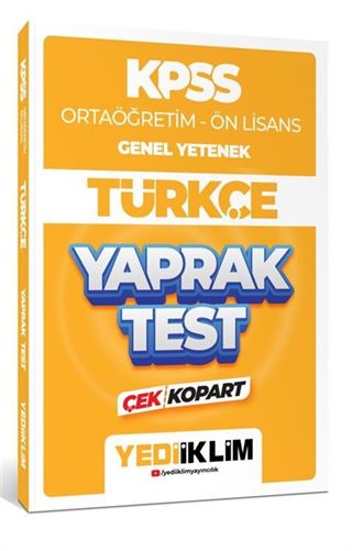 2024 KPSS Ortaöğretim - Ön Lisans Genel Yetenek Türkçe Çek Kopart Yaprak Test