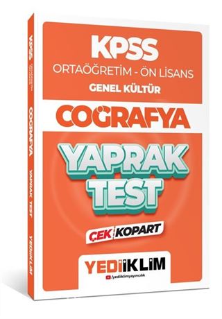 2024 KPSS Ortaöğretim - Ön Lisans Genel Kültür Coğrafya Çek Kopart Yaprak Test