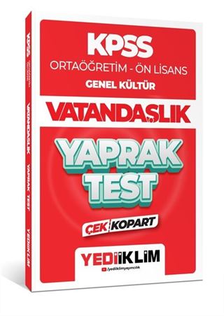 2024 KPSS Ortaöğretim - Ön Lisans Genel Kültür Vatandaşlık Çek Kopart Yaprak Test