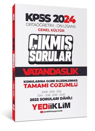 2024 KPSS Ortaöğretim - Ön Lisans Genel Kültür Vatandaşlık Tamamı Çözümlü 14 Deneme