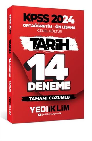 2024 KPSS Ortaöğretim - Ön Lisans Genel Kültür Tarih 14 Deneme Tamamı Çözümlü