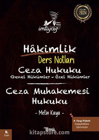 İmtiyaz Ceza Hukuku Ceza Muhakemesi Hukuku Hakimlik Ders Notları