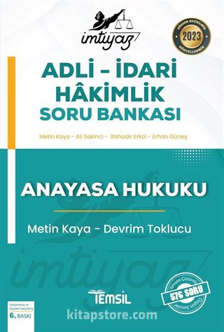 İmtiyaz Adli-İdari Hakimlik Soru Bankası Anayasa Hukuku