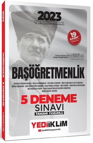 2023 T.C. Millî Eğitim Bakanlığı Başöğretmenlik 5 Deneme Sınavı Tamamı Çözümlü