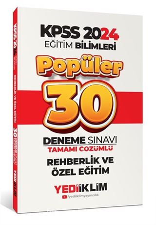 2024 KPSS Eğitim Bilimleri Rehberlik - Özel Eğitim Popüler Tamamı Çözümlü 30 Deneme