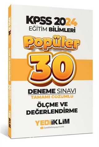 2024 KPSS Eğitim Bilimleri Ölçme ve Değerlendirme Popüler Tamamı Çözümlü 30 Deneme