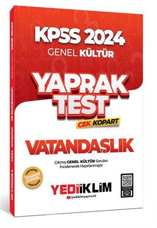 2024 KPSS Genel Kültür Vatandaşlık Çek Kopart Yaprak Test