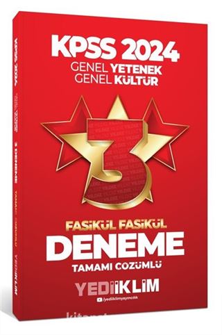 2024 KPSS Genel Yetenek Genel Kültür Tamamı Çözümlü 3 Yıldız Fasikül Deneme