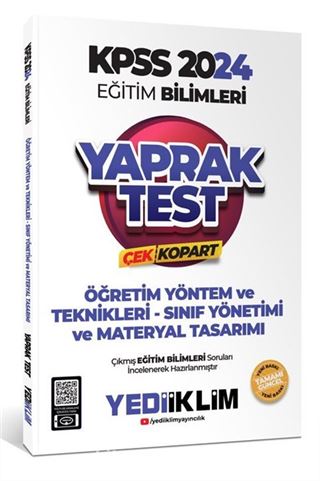 2024 KPSS Eğitim Bilimleri Öğretim Yöntem ve Teknikleri Çek Kopart Yaprak Test