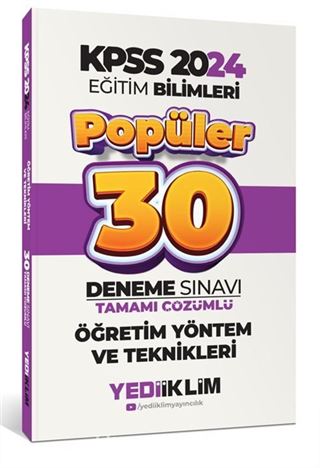 2024 KPSS Eğitim Bilimleri Öğretim Yöntem ve Teknikleri Popüler Tamamı Çözümlü 30 Deneme