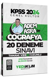 2024 KPSS Genel Kültür Adem Asra ile Coğrafya Tamamı Video Çözümlü 20 Deneme Sınavı