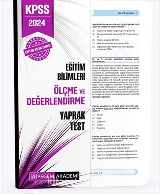 2024 KPSS Eğitim Bilimleri Ölçme ve Değerlendirme Yaprak Test