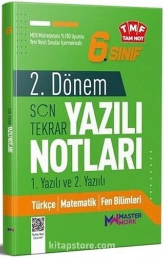 6. Sınıf 2. Dönem 1. ve 2. Yazılı Notları Son Tekrar