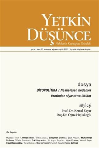 Yetkin Düşünce Sayı: 23 Temmuz-Ağustos-Eylül 2023