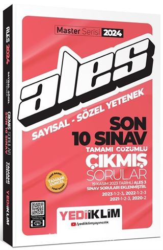 2024 ALES Sayısal-Sözel Yetenek Son 10 Sınav Tamamı Çözümlü Çıkmış Sorular