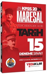 2024 KPSS Mareşal Genel Kültür Tarih Tüm Adaylar İçin Tamamı Çözümlü 15 Deneme Sınavı