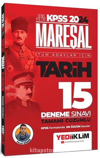 2024 KPSS Mareşal Genel Kültür Tarih Tüm Adaylar İçin Tamamı Çözümlü 15 Deneme Sınavı