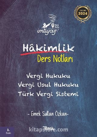 İmtiyaz Vergi Hukuku Vergi Usul Hukuku Türk Vergi Sistemi Hakimlik Ders Notları