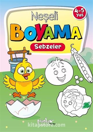 4-5 Yaş Neşeli Boyama Sebzeler