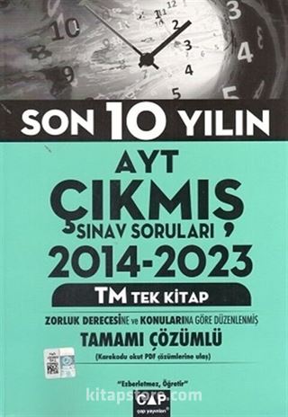 Son 10 Yılın AYT Çıkmış Sınav Soruları 2014-2023 TM Tek Kitap